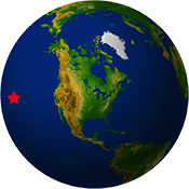 Location of KPGO on a globe