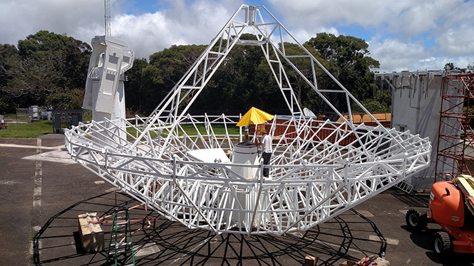 First Inner panel installed on reflector dish